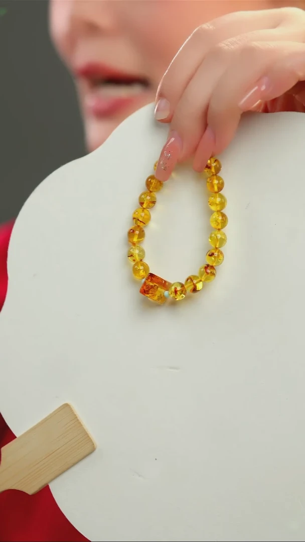 【闪购商品】琥珀（花珀）手链未镶嵌8+花珀设计款单圈手串