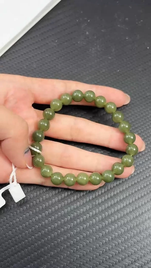 手串未镶嵌和田玉大**隅若羌微色差青黄口卡8手串