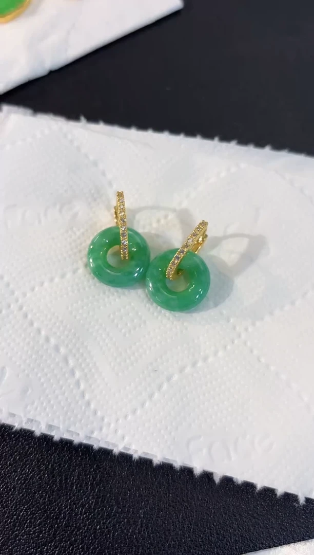 【闪购商品】翡翠耳饰未镶嵌7含小耳包/支持复检一对
