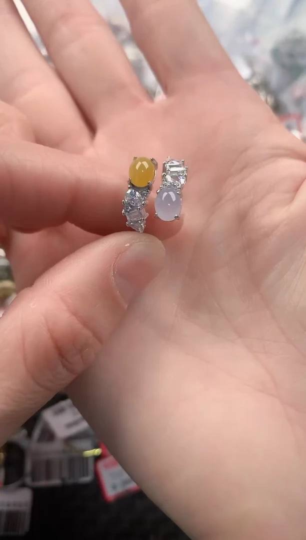 银S925镶嵌戒指翡翠111  7