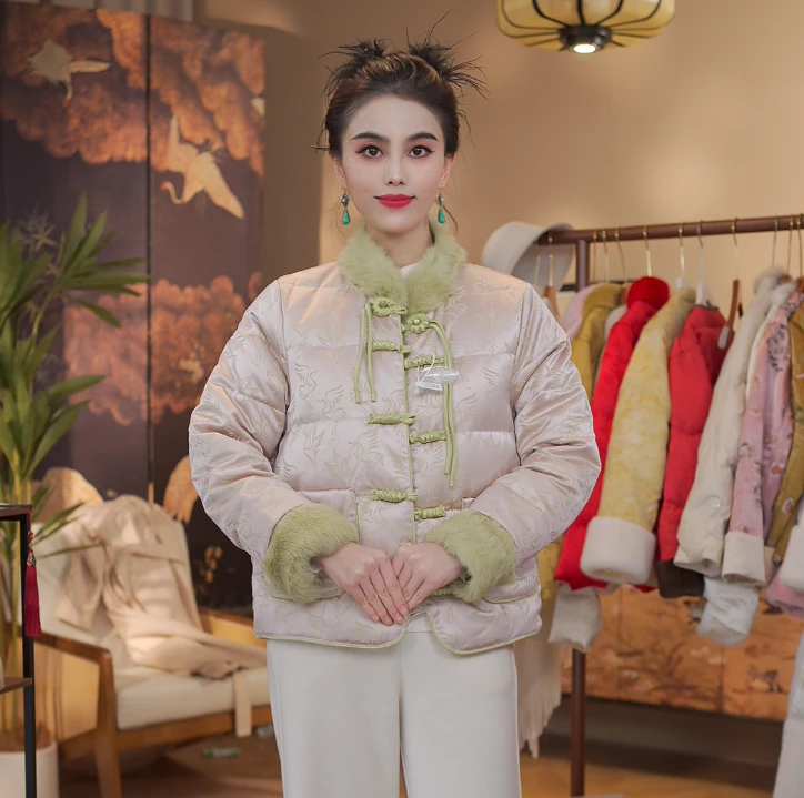 《 国色-羽绒服》新中式提花复古国风休闲百搭高定羽绒服