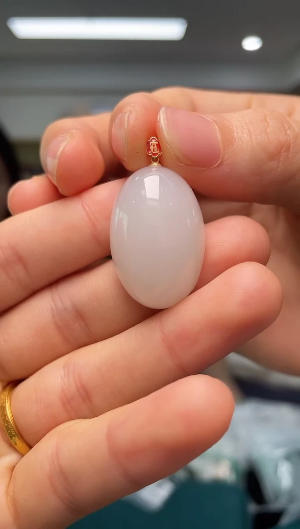 和田玉18K金镶嵌颈饰（多样性单个发货）