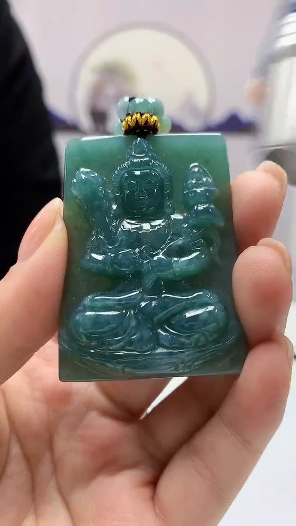 【闪购商品】定制翡翠未镶嵌4969ms-毛货观音赠珠链197