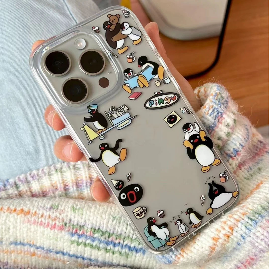 飞虎胜卡通拍立得企鹅适用苹果16/15pro手机壳华为oppo小米15vivo