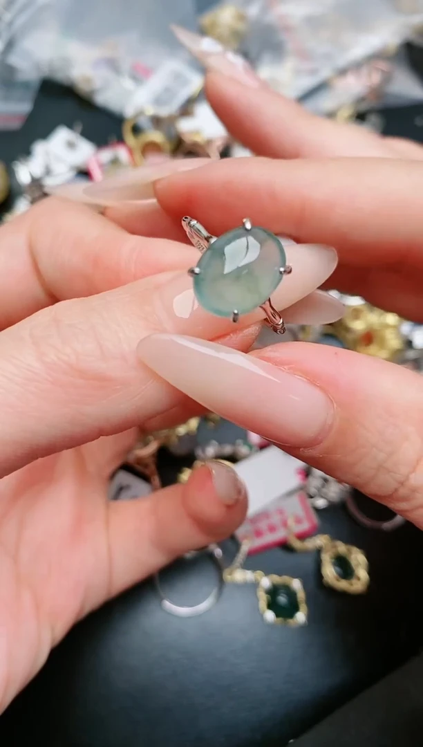 翡翠戒指银S925镶嵌.....