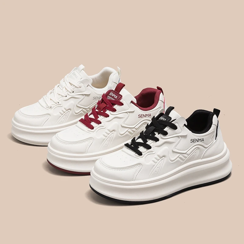 SENMA/森马【隐形增高5CM】秋冬新款加绒时尚百搭小白鞋ins休闲女鞋