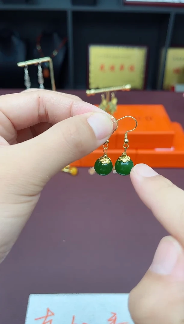 玛瑙/玉髓耳饰银S925镶嵌438000