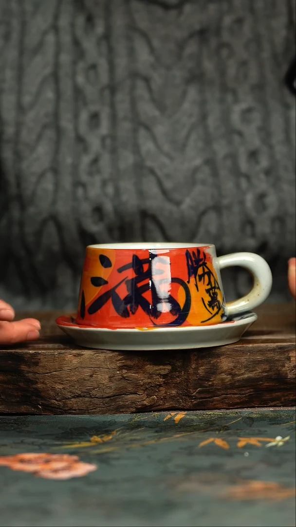 【闪购商品】杯杯釉下彩手工手绘同款陶器