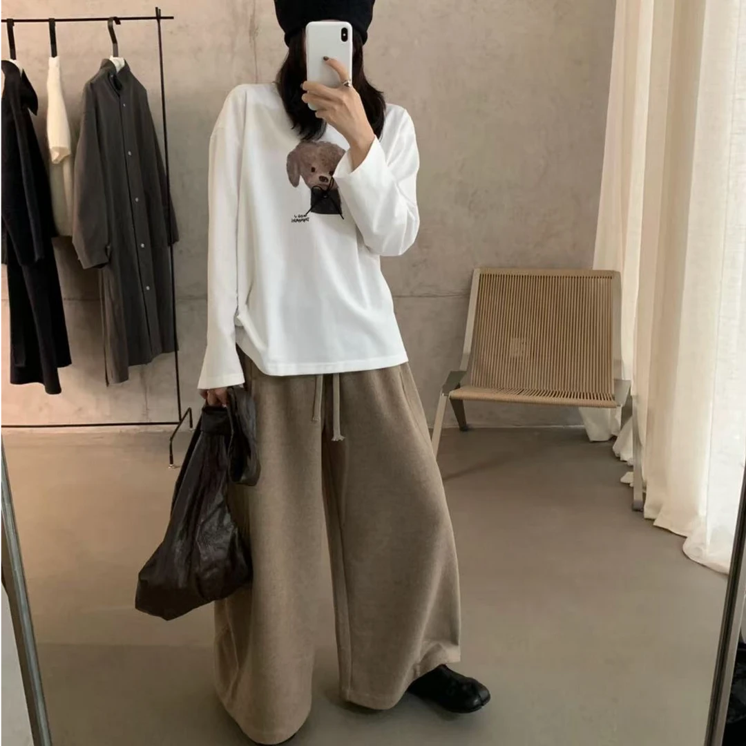 793摩卡色私服百搭加厚高腰气球裤