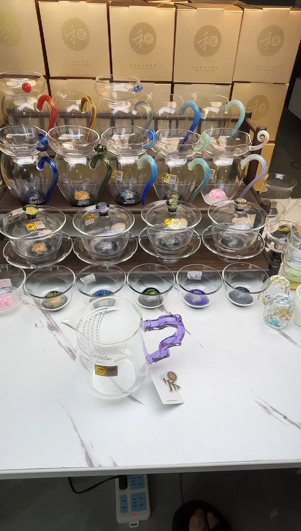 手工艺品琉璃禾器 丰隆茶海浅紫