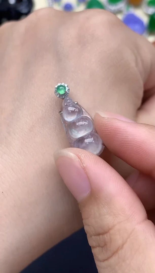 颈饰18K金镶嵌翡翠399-中国好珍宝