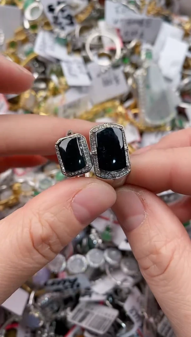 银S925镶嵌戒指翡翠111   8