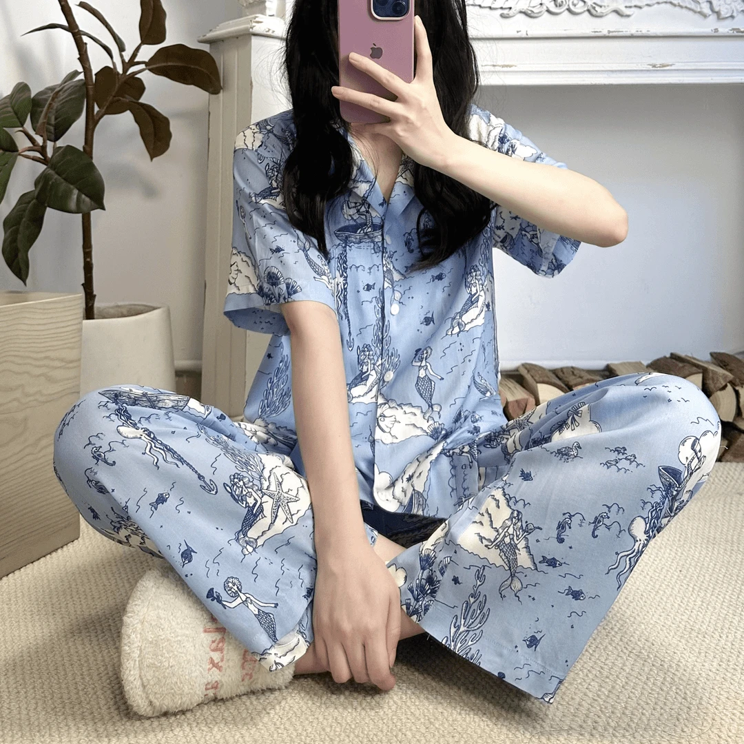 【人鱼传说】-环生纤维三件套-春夏男女潮牌可外居家服睡衣