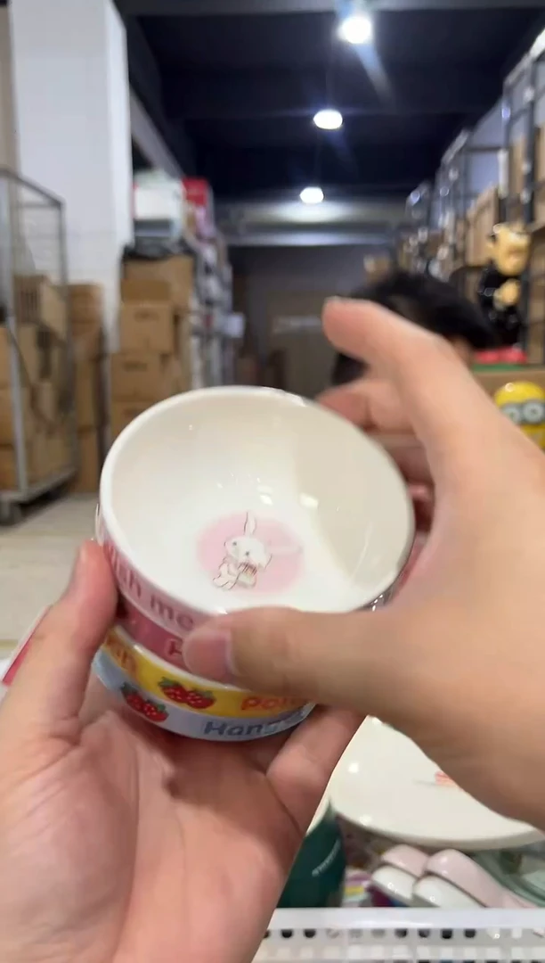 瓷片小号三利鸥甜品小碗4件套