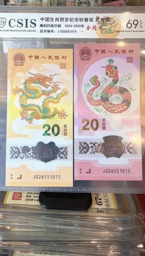 塑料2024 龙蛇全同号 一一对 如图