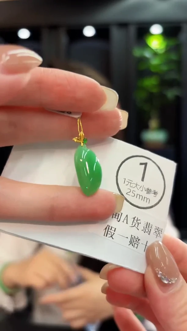 颈饰18K金镶嵌翡翠 缅料A货/支持复检/一件