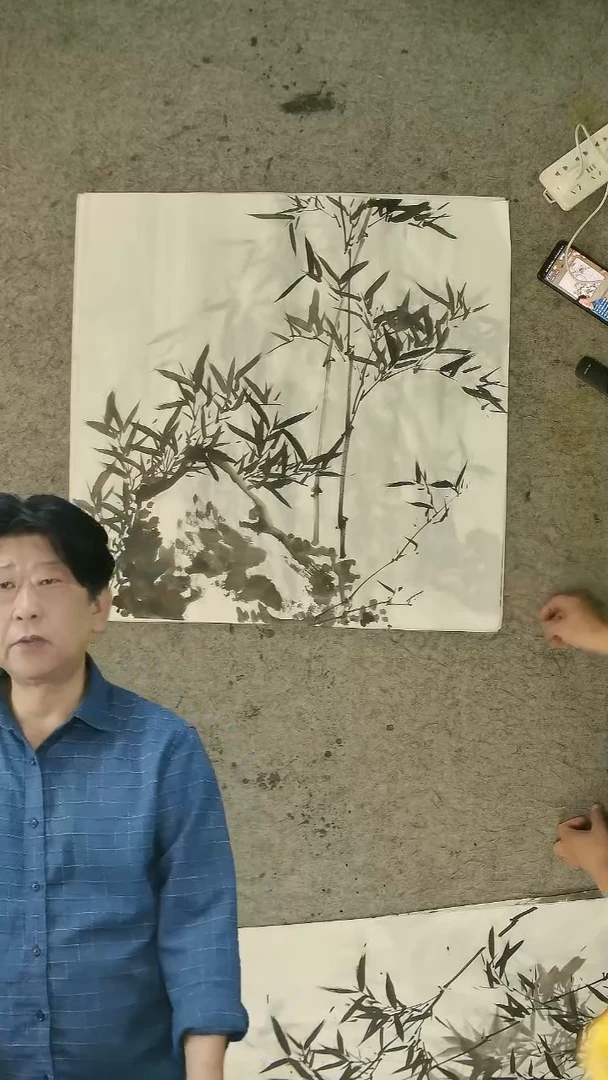 国画四尺斗方  墨竹   69*69cm