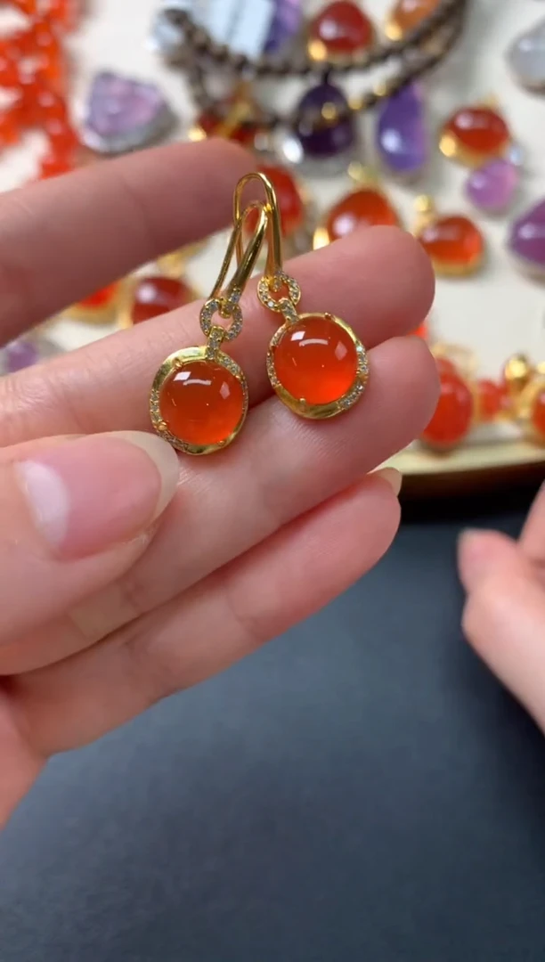 【闪购商品】南红玛瑙耳饰银S925镶嵌Z309|299