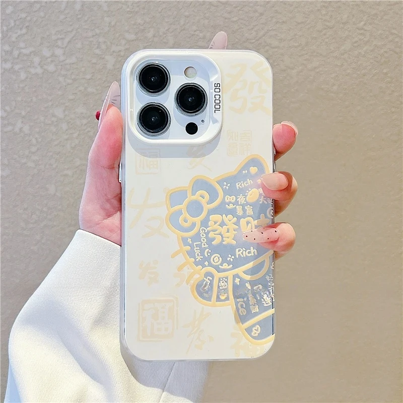 发财适用华为vivo小米oppo荣耀苹果16手机壳15镭射14防摔13