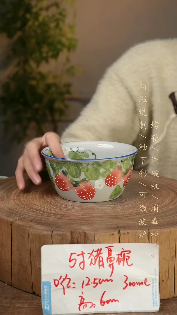 碗瓷景德镇手工手绘高温瓷釉下彩