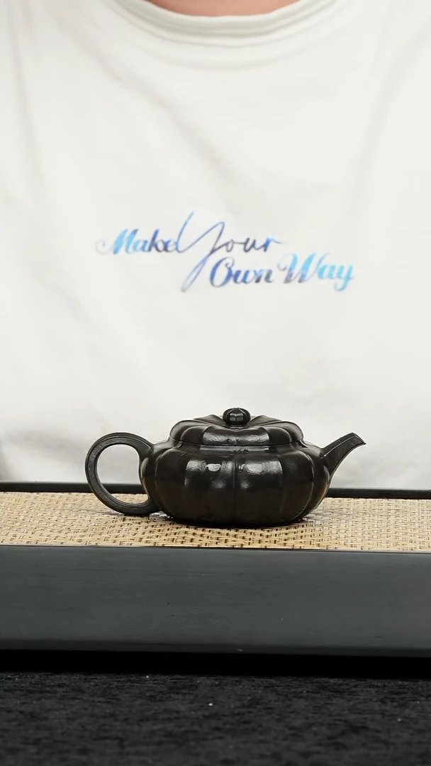 茶壶紫砂五堂 捂灰筋纹扁灯