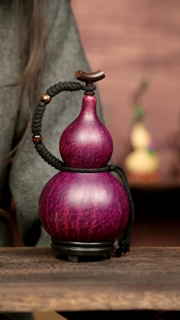 181号中药煮色  600ml左右 大漆葫芦水壶/酒壶 一物一拍