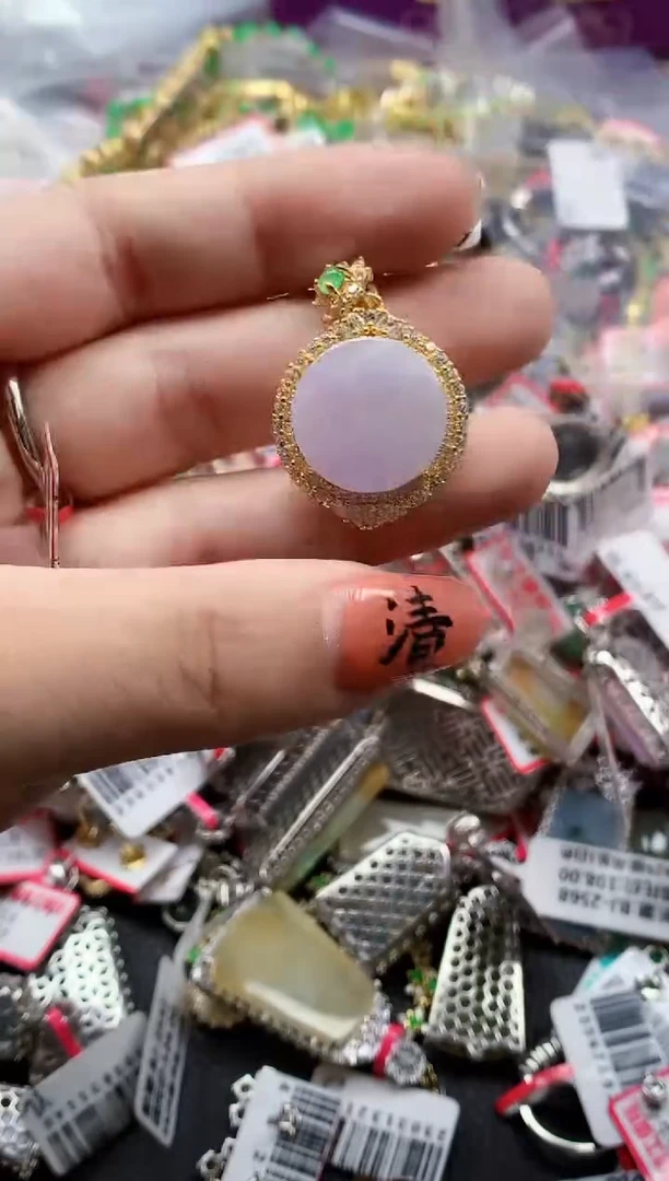 银S925镶嵌戒指翡翠天然A货缅甸翡翠