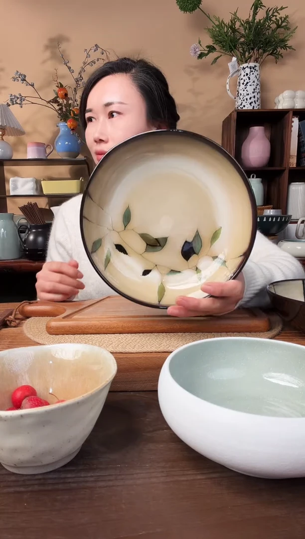 8.5英寸竹叶深盘微瑕