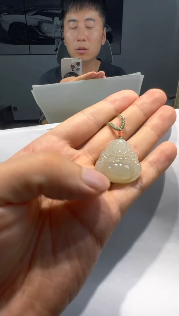 颈饰未镶嵌和田玉30mm精品佛公