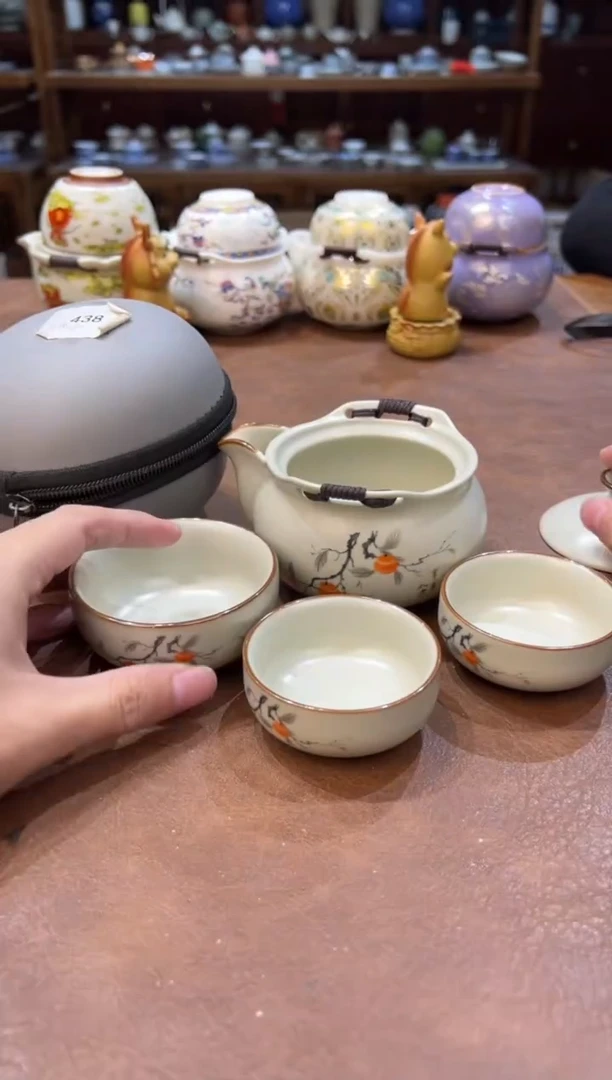 真的很便宜超好看会开片的旅行茶具
