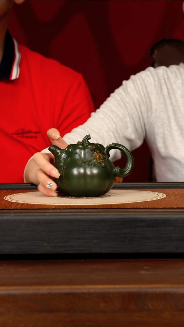 茶壶紫砂宜兴紫砂CYL 绿泥 南瓜3