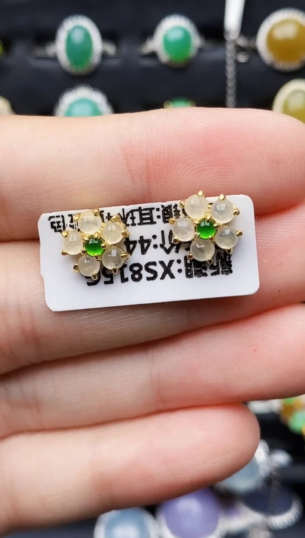 银S925镶嵌戒指翡翠6055