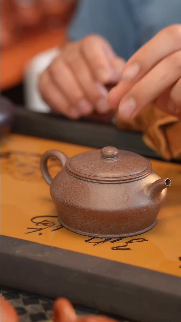 茶壶紫砂原矿手工制作还原烧 绿泥 220cc