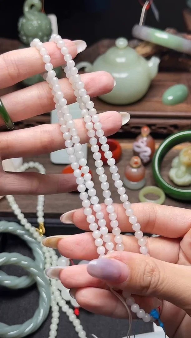 和田玉未镶嵌项链卡4米达 珠链9009468