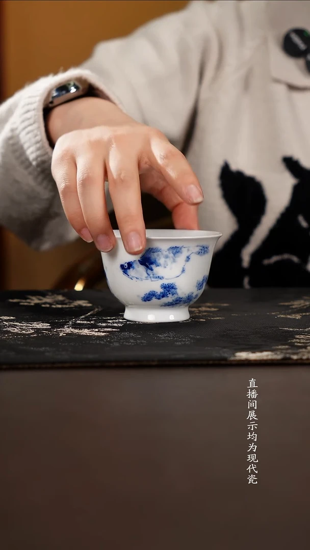 杯子瓷滑石子青花单杯120cc