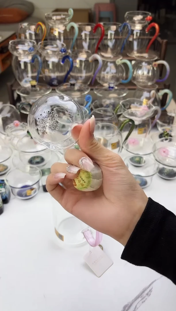 手工艺品玻璃禾器沁润粉色
