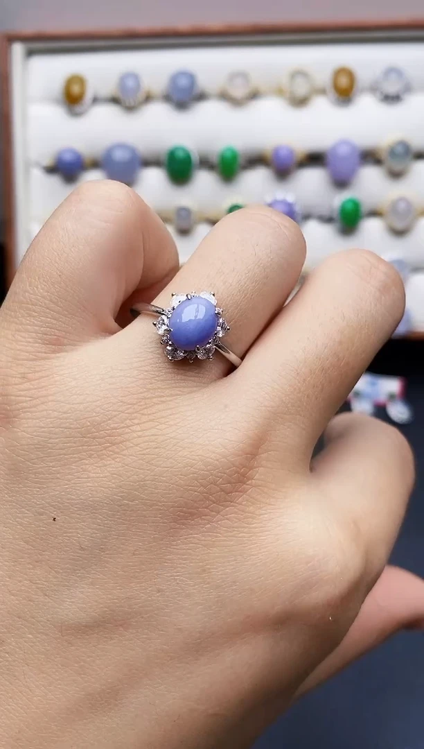 银S925镶嵌戒指翡翠2233