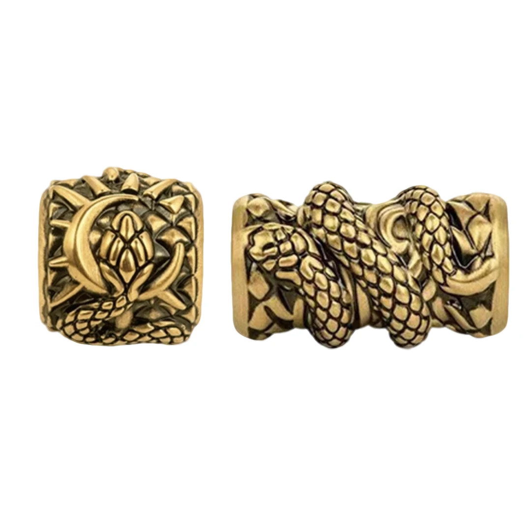 999足金生肖蛇灵蛇柱复古黄金转运珠3D硬金手链女蛇桶卷卷蛇黑金