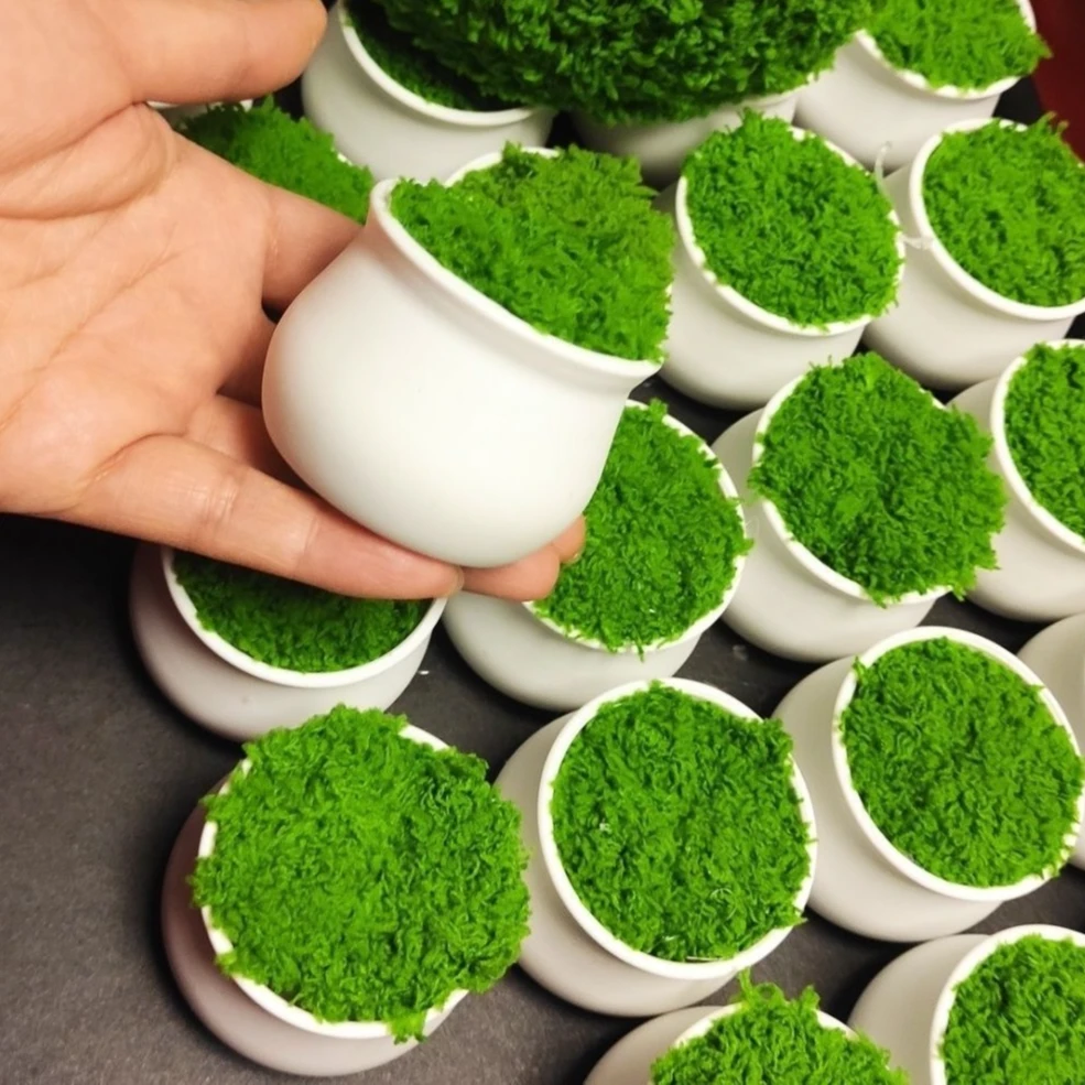 盆栽成品迷你花艺加厚小花盆车载diy塑料毛线摆件仿迷你花盆