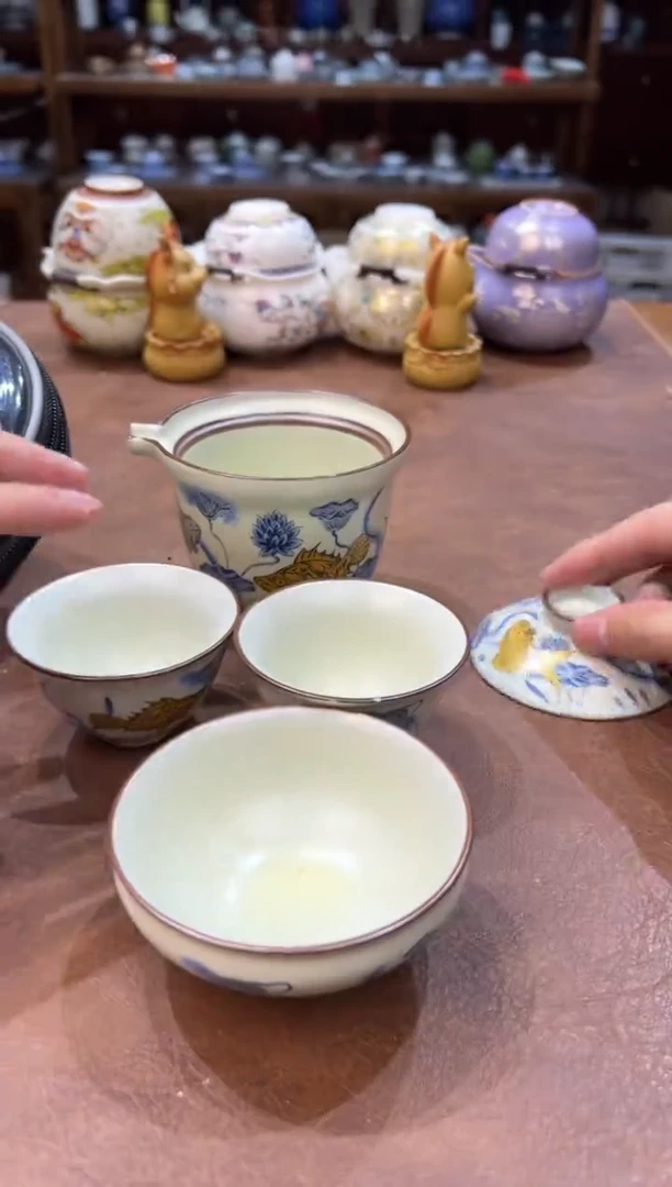 真的很便宜超好看会开片的旅行茶具