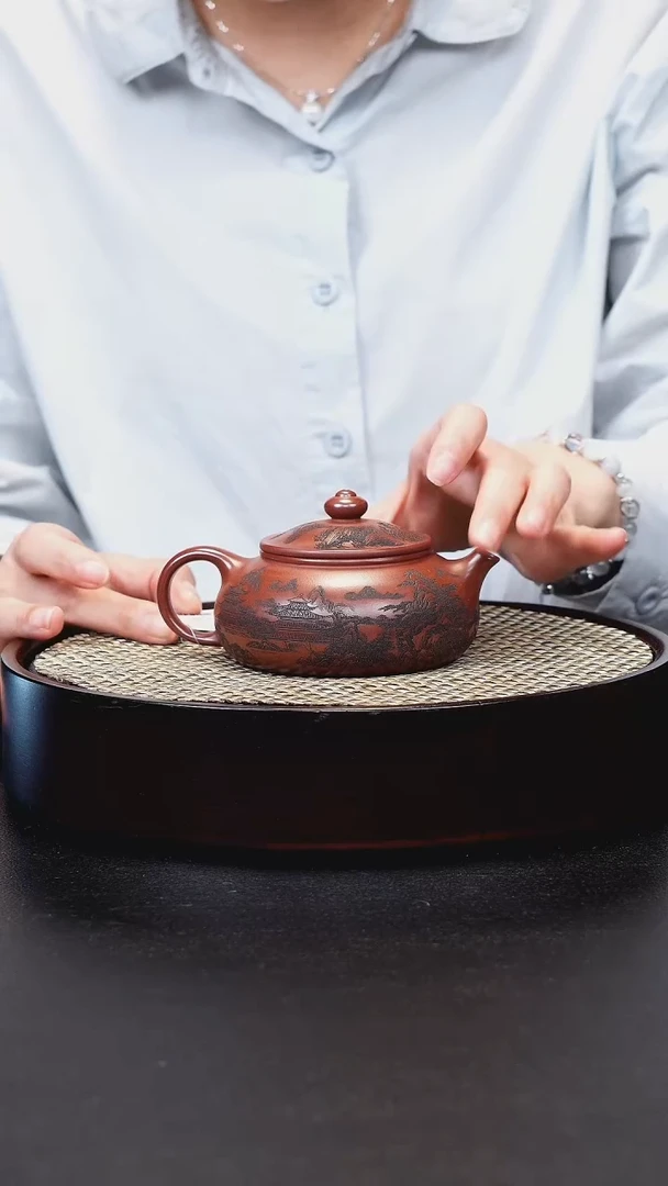 茶壶紫砂紫砂龙血寒江