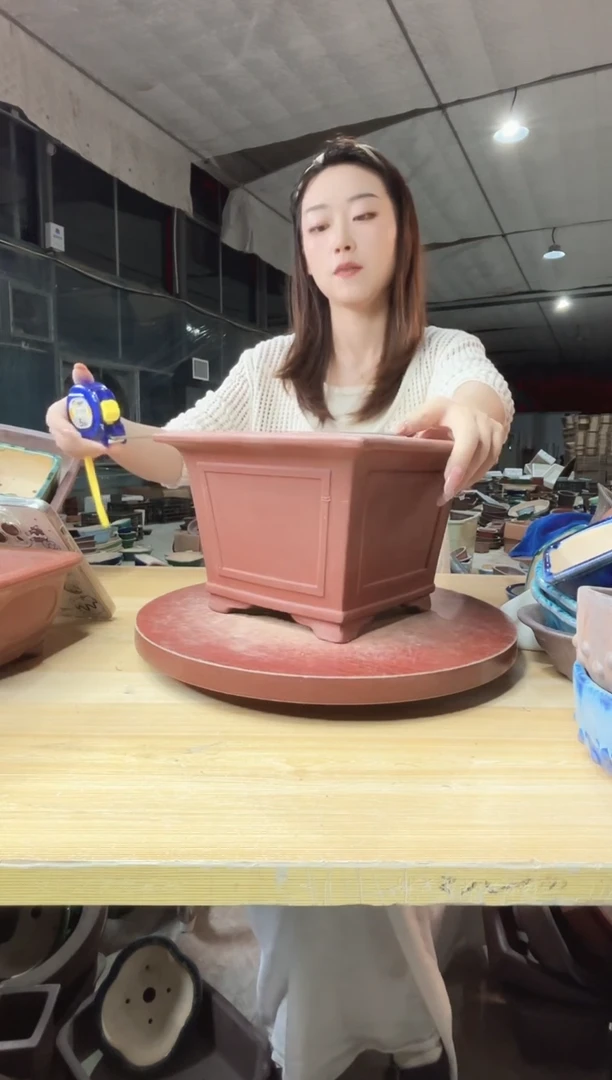 紫砂花盆浅草紫砂花盆微瑕