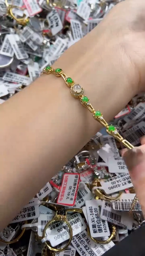 翡翠戒指银S925镶嵌101010---1