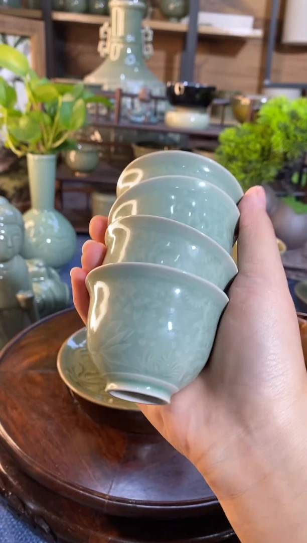 【闪购商品】100018 百花小杯 4只微瑕