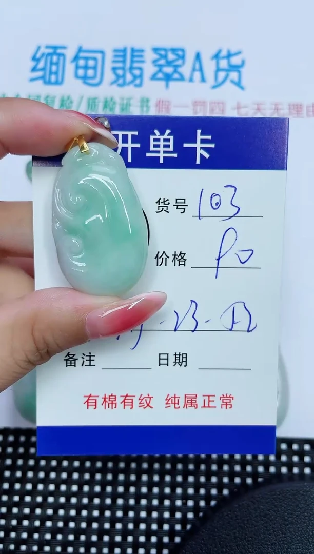 翡翠未镶嵌吊坠(赠链)103