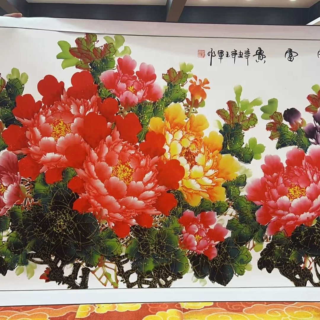 金丹  国画装饰挂画卷轴高端锦绫已装裱 （六尺）