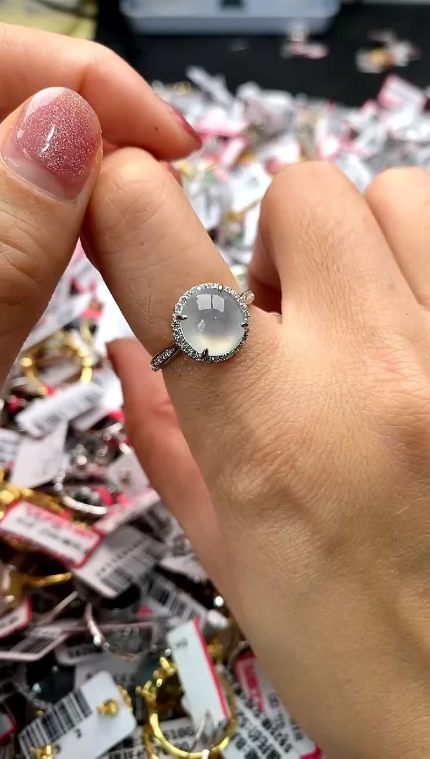 【闪购商品】翡翠戒指银S925镶嵌555555     4