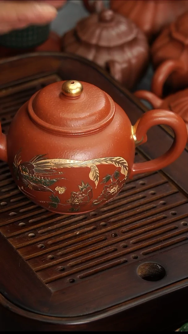 茶壶紫砂大*哥宜兴紫砂朱泥匏尊