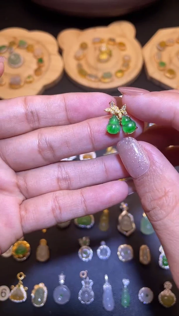 吊坠(不含链)银S925镶嵌翡翠1