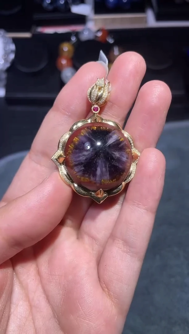 【闪购商品】水晶吊坠18K金镶嵌极光吊坠（多样性发其一）